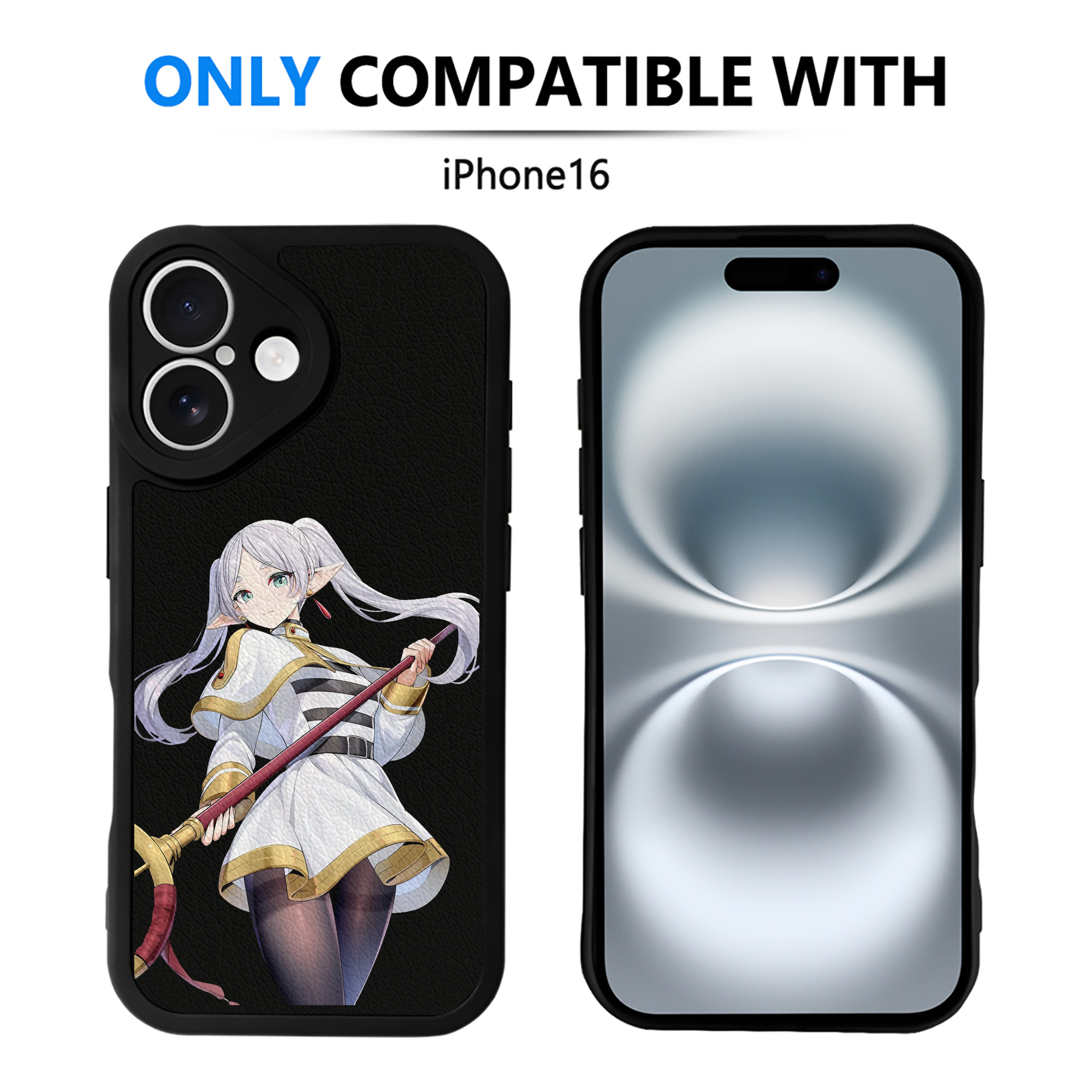 （画像用） 葬送のフリーレン Frieren 【iPhone 16シリーズ対応】シリコンスマホケース（レザー調） 材質：シリコン